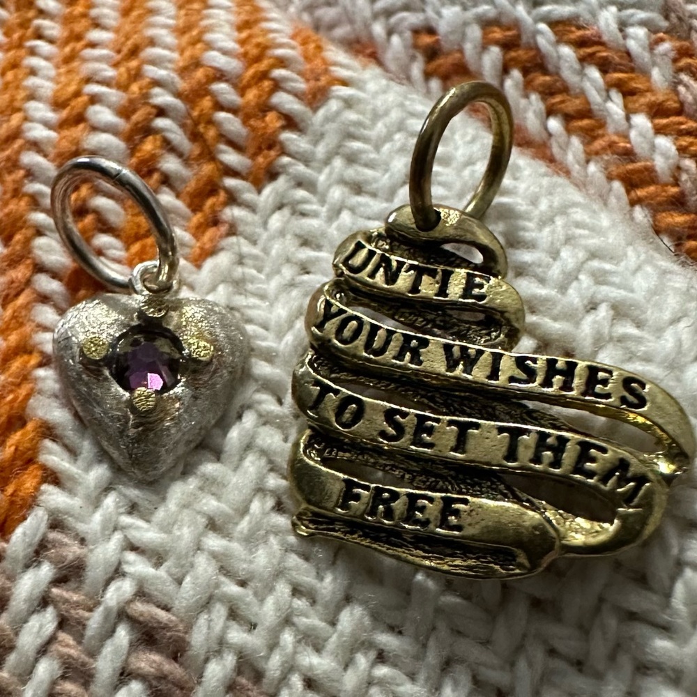 Waxing Poetic heart charms.
